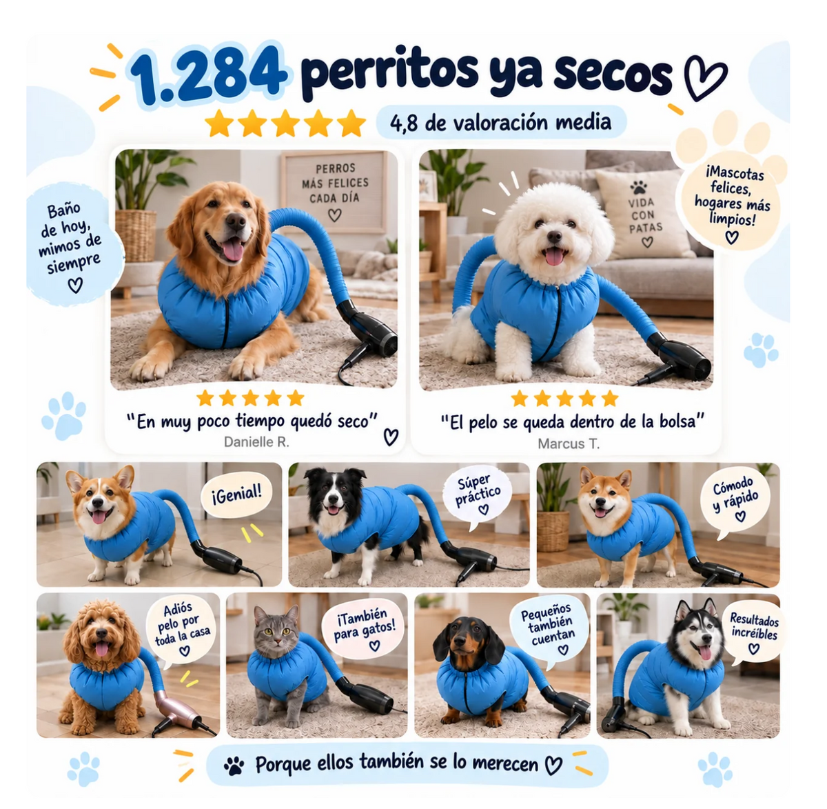 PuppiDry™ Bolsa Secadora para Mascotas